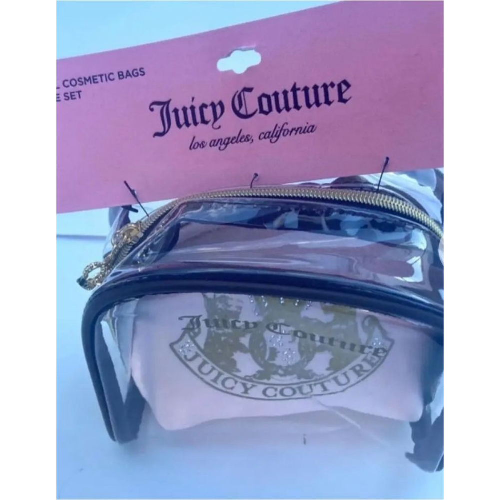 Juicy Couture Cosmetic Bags 2-Piece Set Pink/Clear